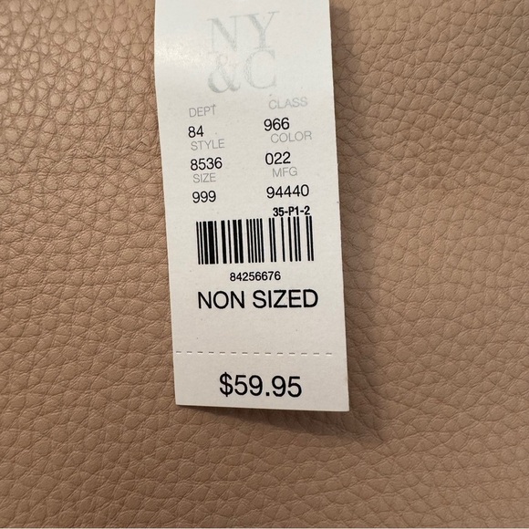 NWT New York and Company Stylish Nude Satchel has short and long straps - Picture 3 of 14